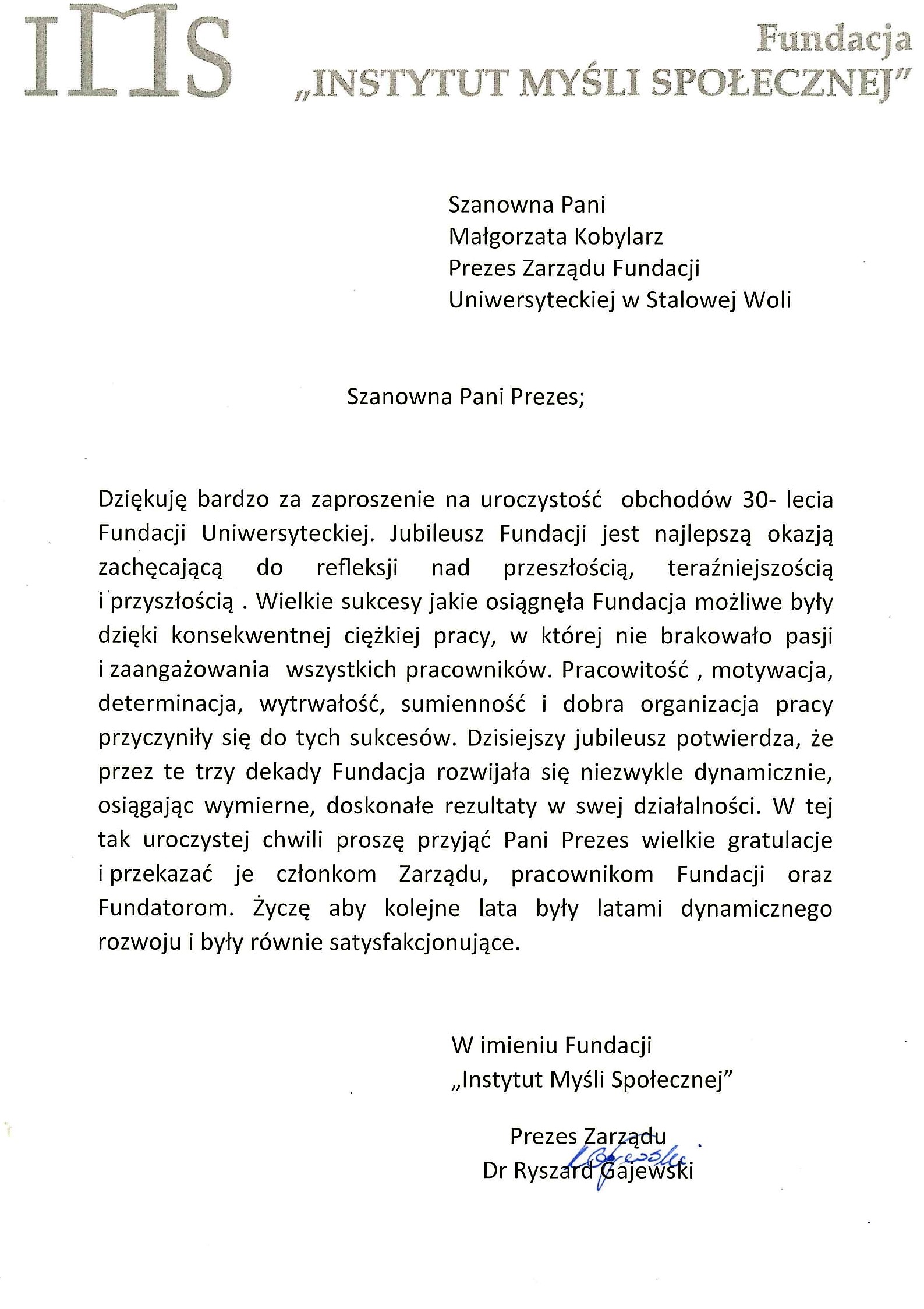 IMS gratulacje