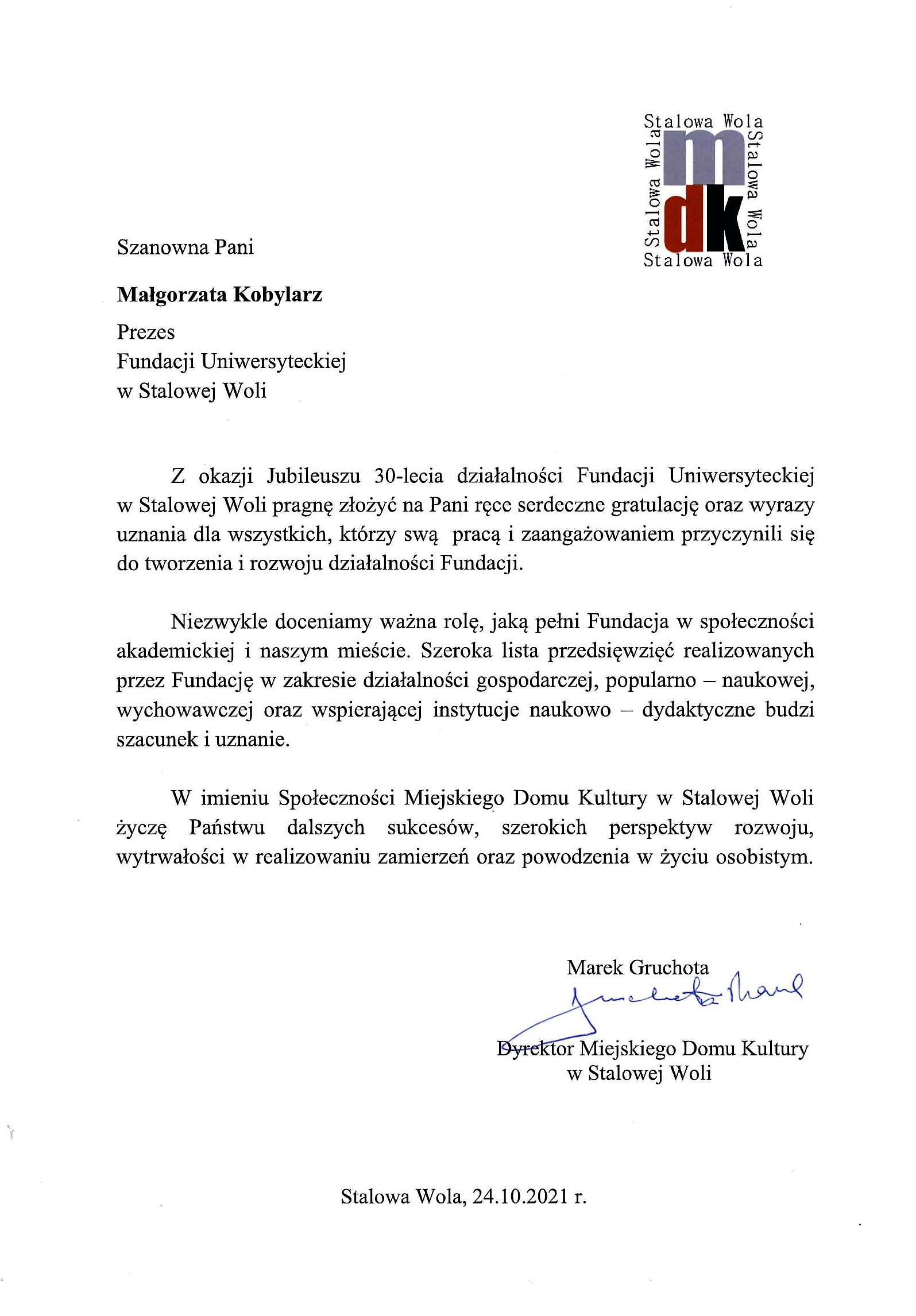 MDK gratulacje