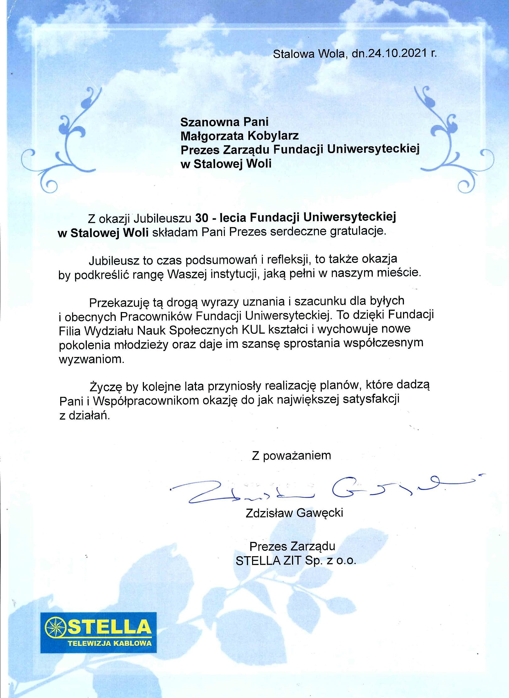 Stella gratulacje