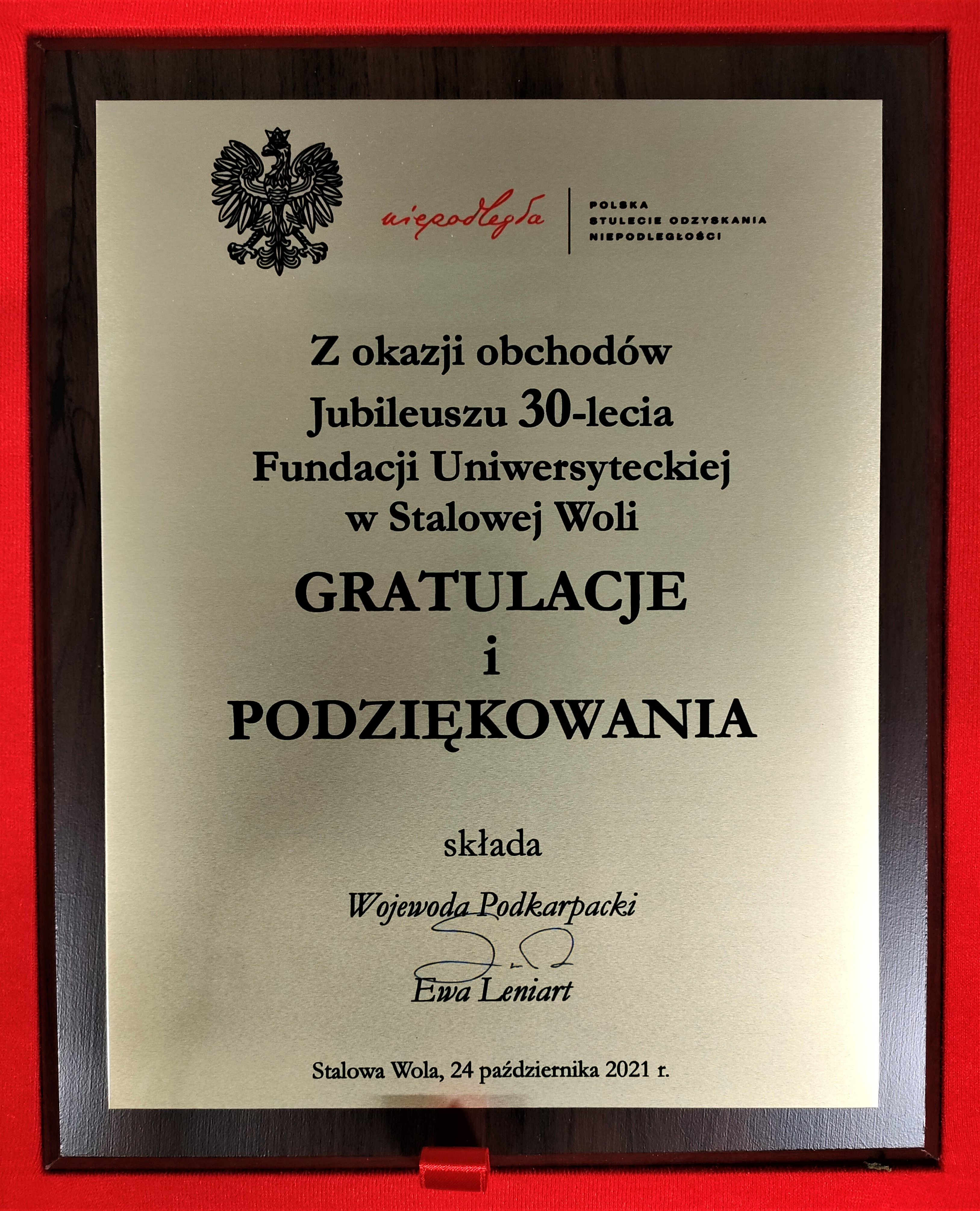 Wojewoda Podkarpacki gratulacje